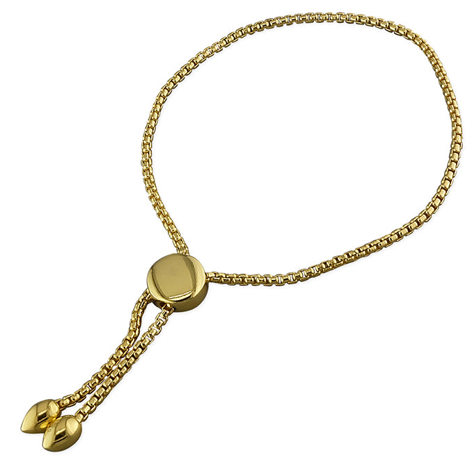Sterling Silver Bracelet Gold-plated round slider with beads