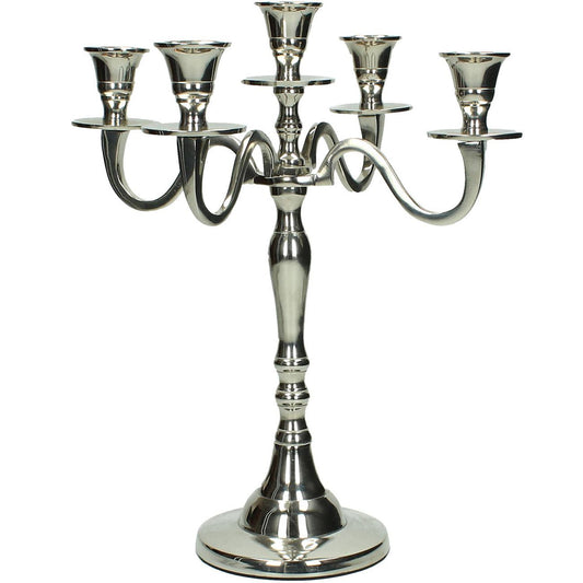 Nickel 5 Arm Candelabra