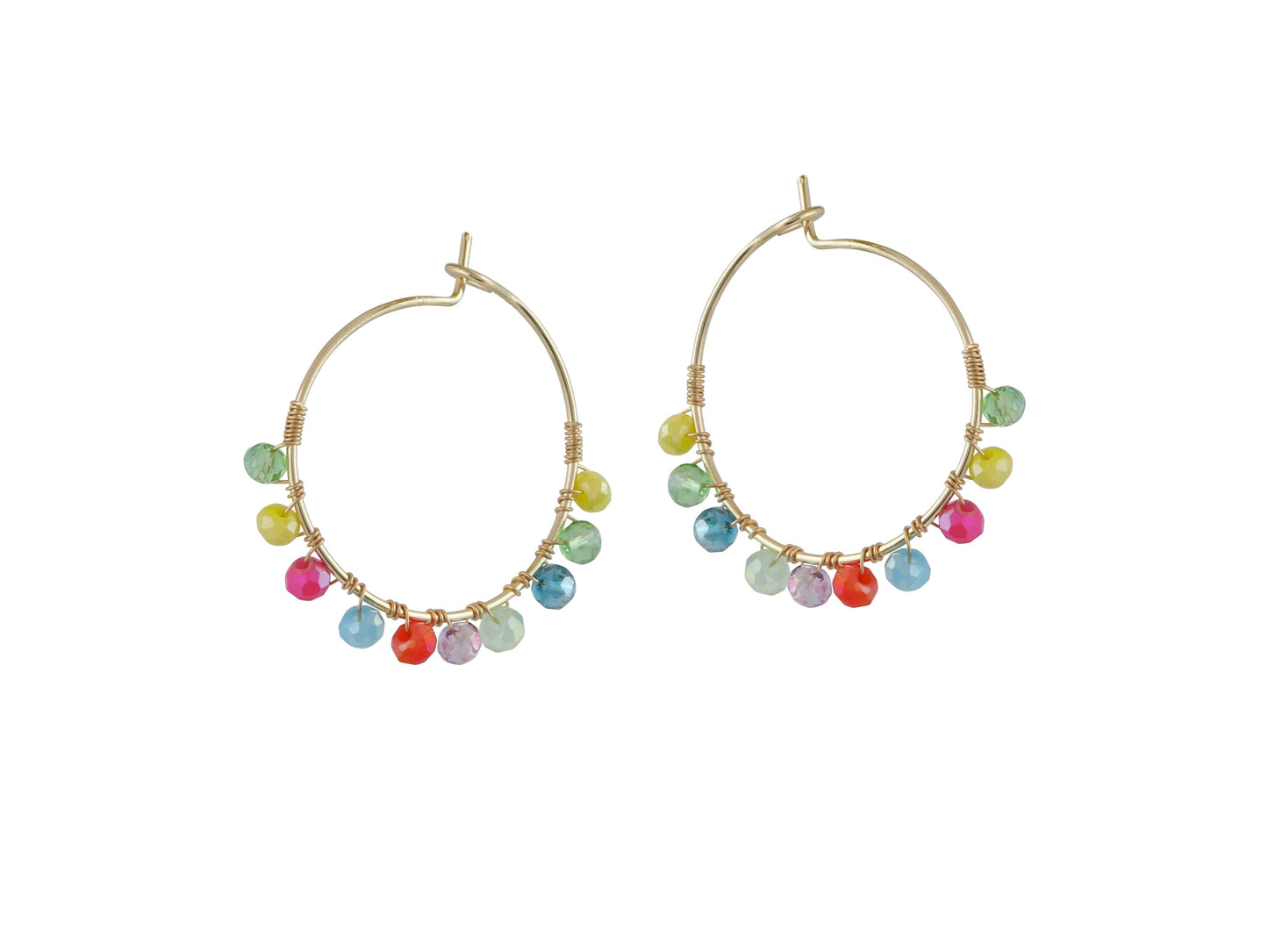 COLOUR BEADED HOOP EARRINGS