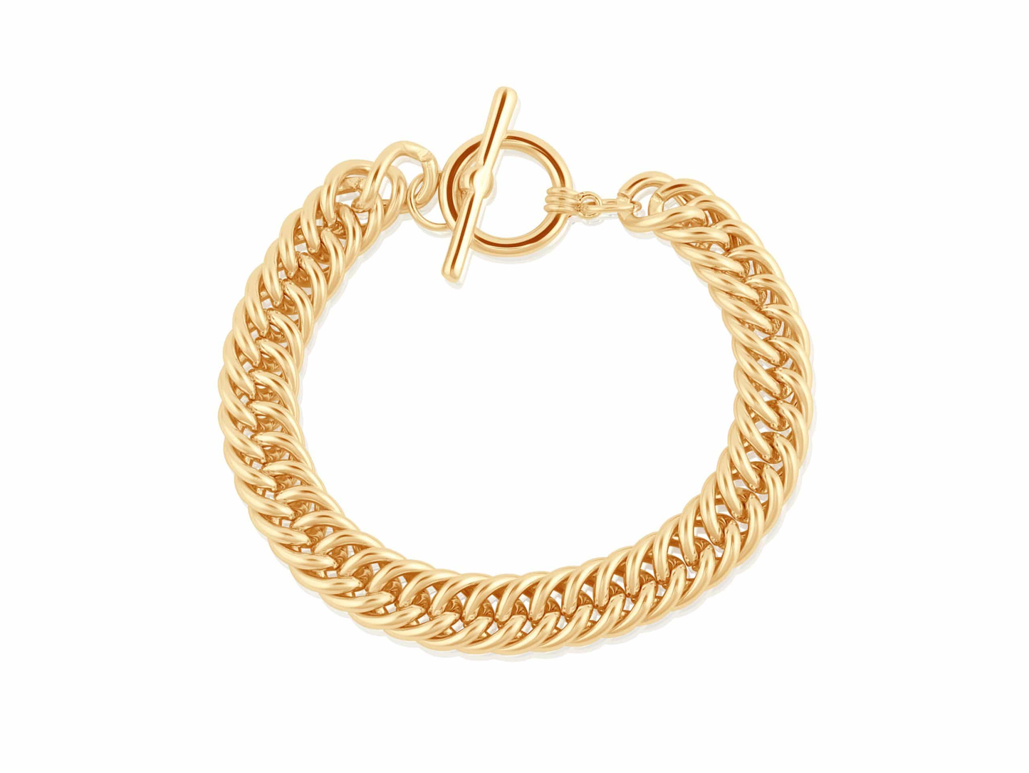 Curb Chain Statement Tbar Bracelet - Gold