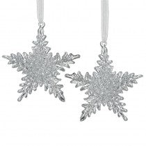 Hanging Glass Snowflake Set -2.5x10.5x11cm