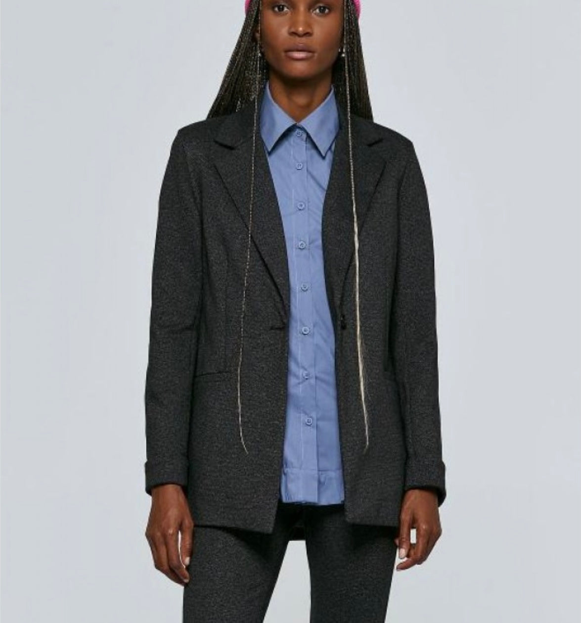 Access Fashion One Button Melange Blazer