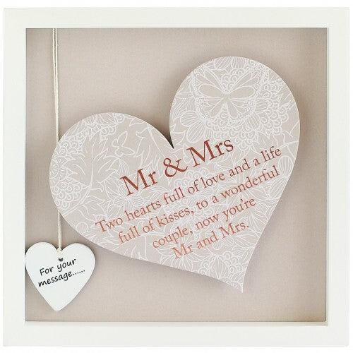 Heart Framed Wall Art - Mr & Mrs