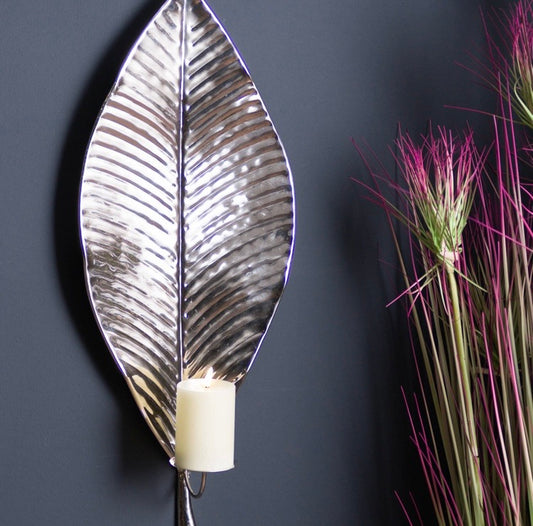 Silver Leaf Wall Sconce