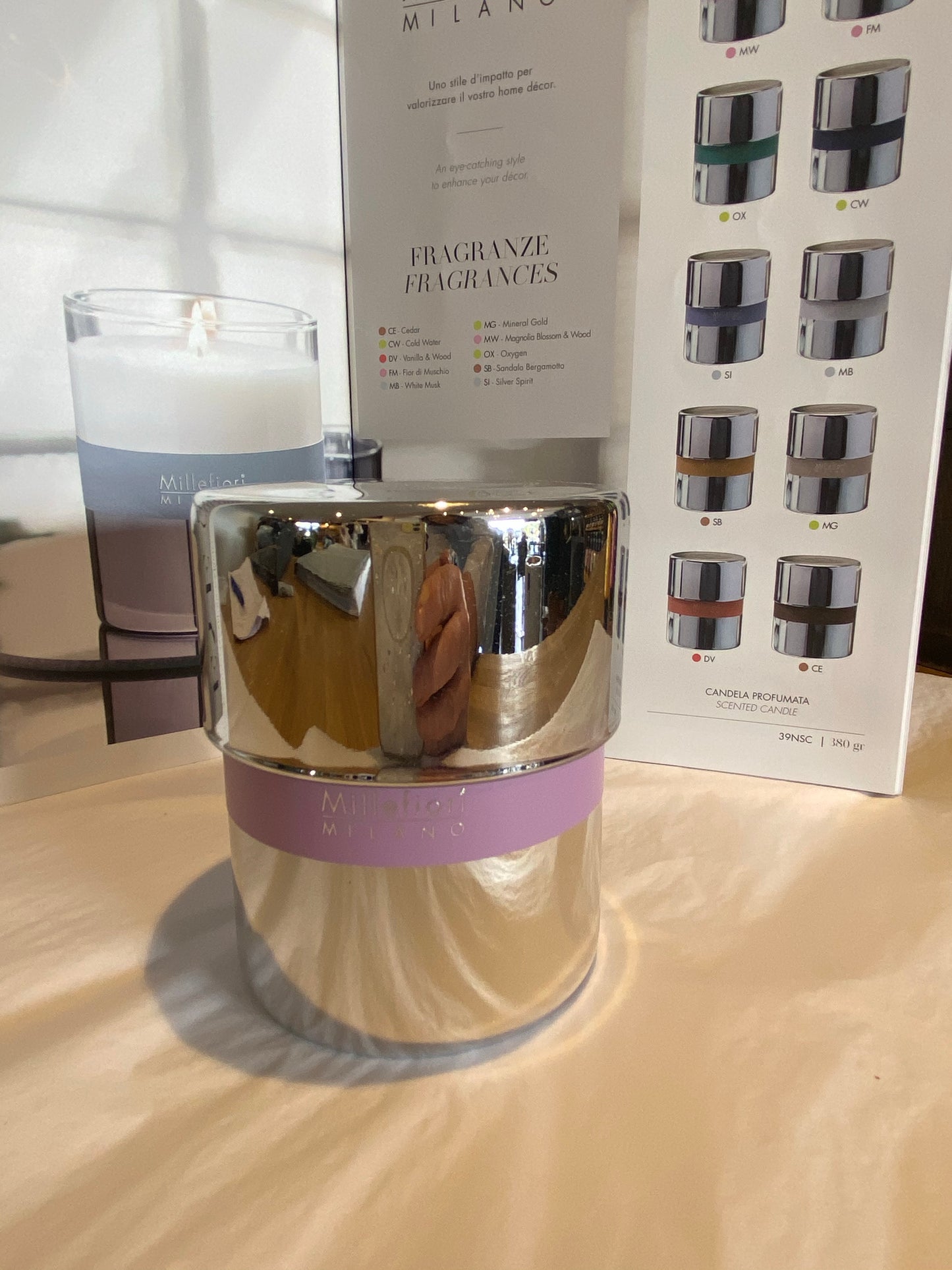 Millefiori Magnolia Blossom & Wood Glass Candle Jar - 380g