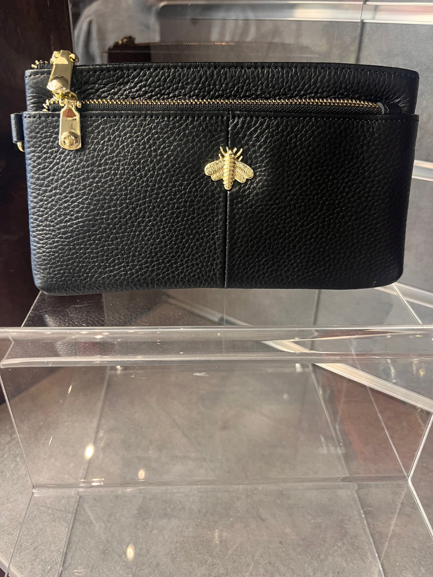 Bee Logo Leather Wallet