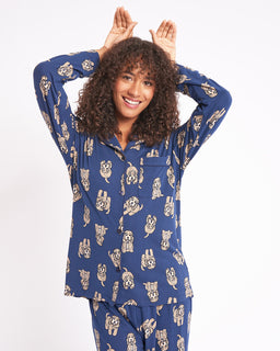 Chelsea Peers NYC Cockapoo Button Up Eco Long Pyjama Set