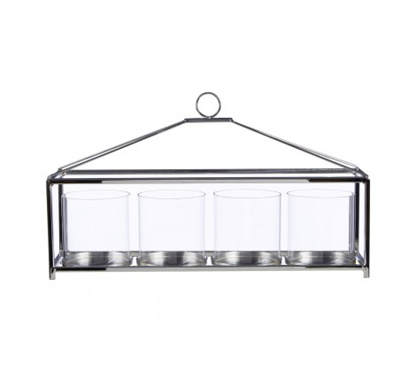 Long table 4 Candle Holder Hurricane Lamp