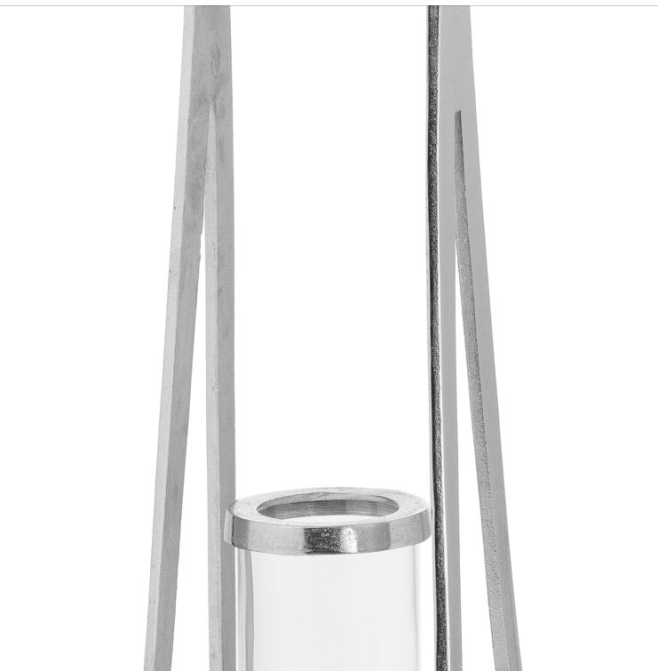 Large Silver Pyramid Candle Holder - 60cm
