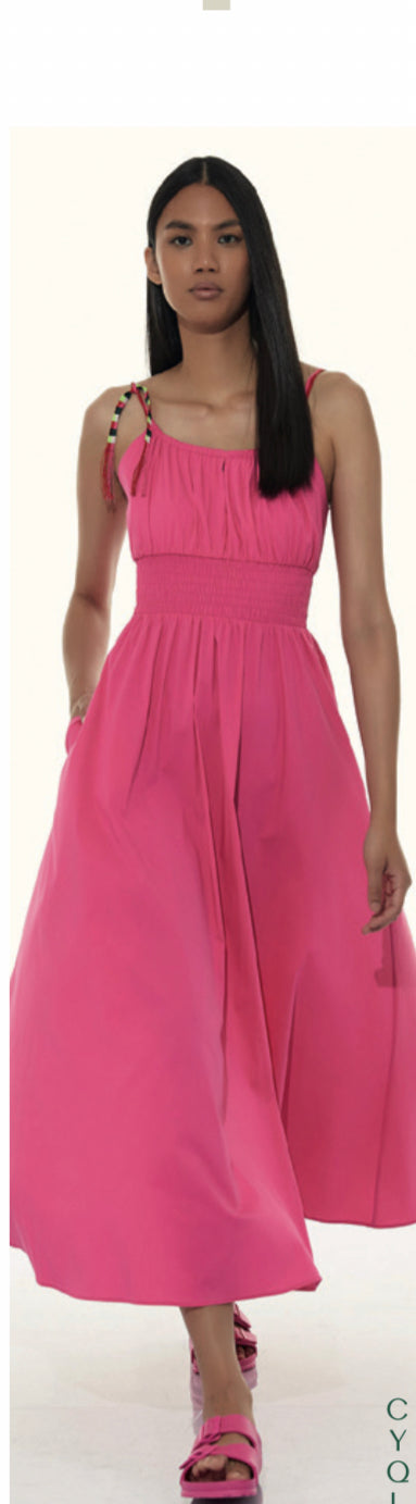 Access fashion fuschia summer cotton dress