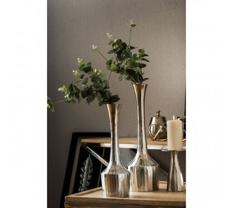 Small Nickel Finish Bottle Neck Vase