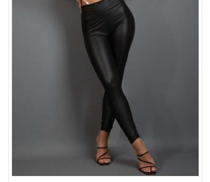 High Waist PU Leggings