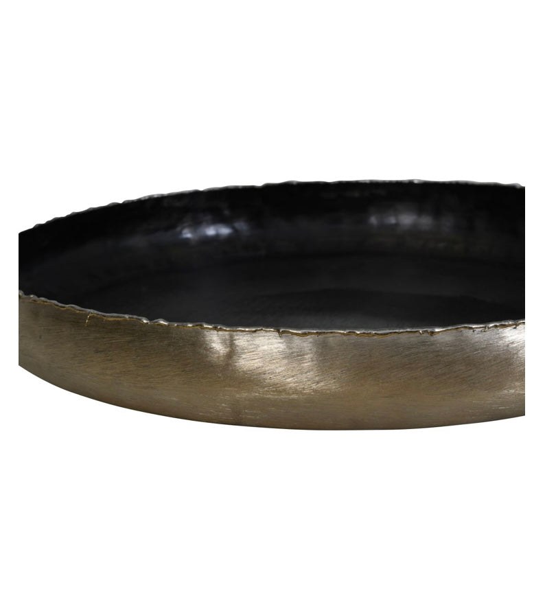 Molten Brushed Gold Round Metal Platter - 43cm diameter