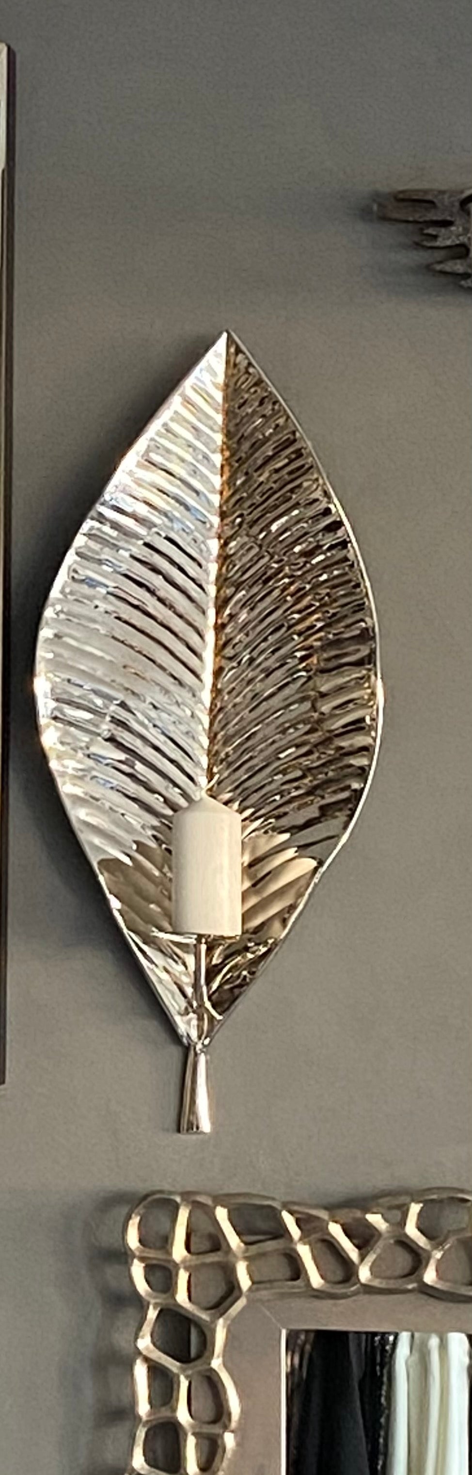 Silver Leaf Wall Sconce