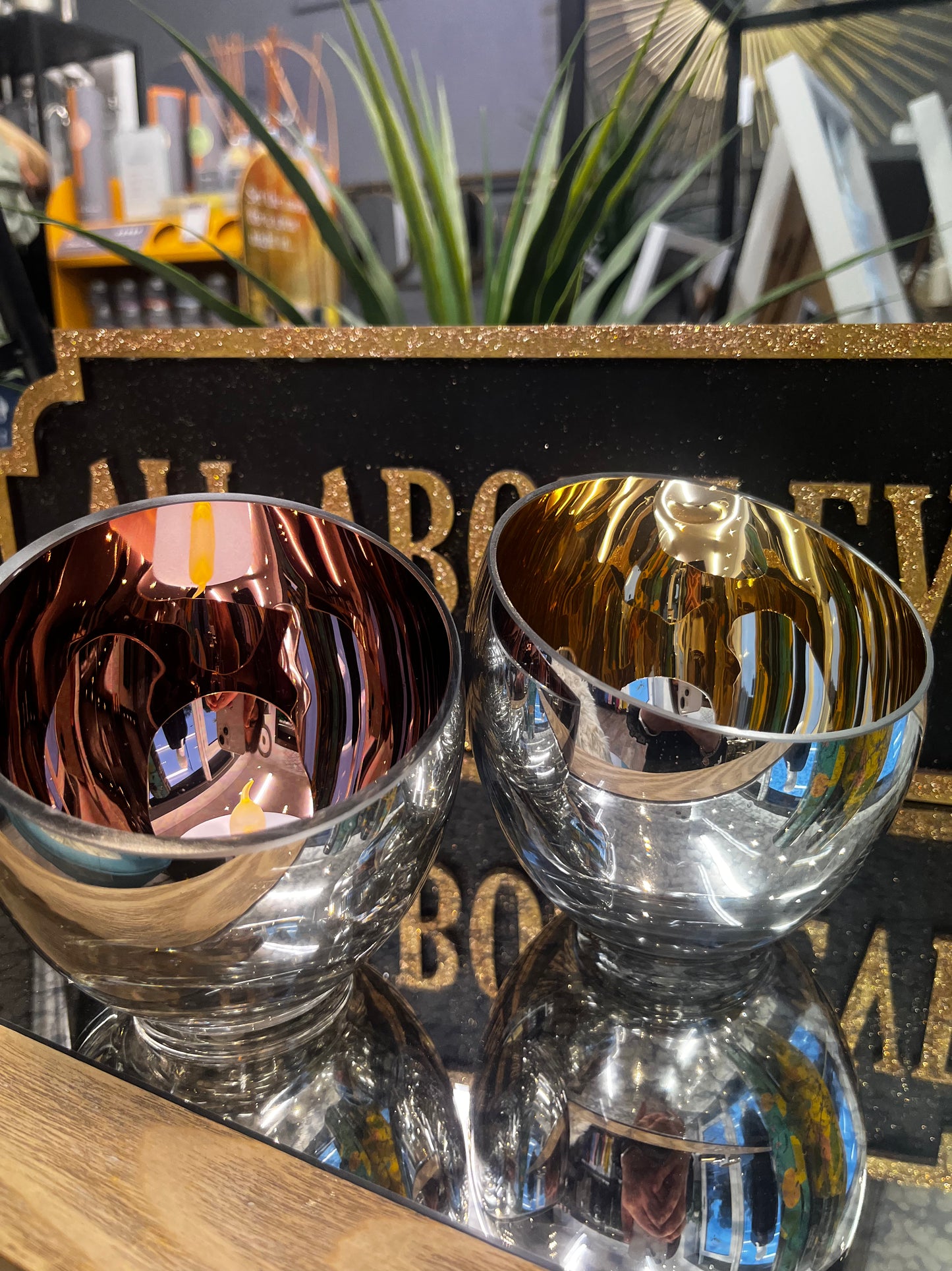 Opulence 2 tone tea-light candle holder