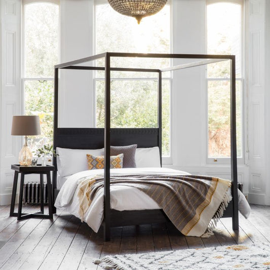 Bali 4 Poster Bed - Black -King Size