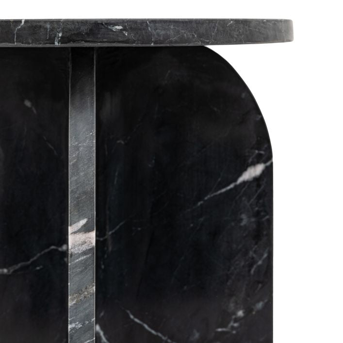 Remi Marble Side Table - Black Marble