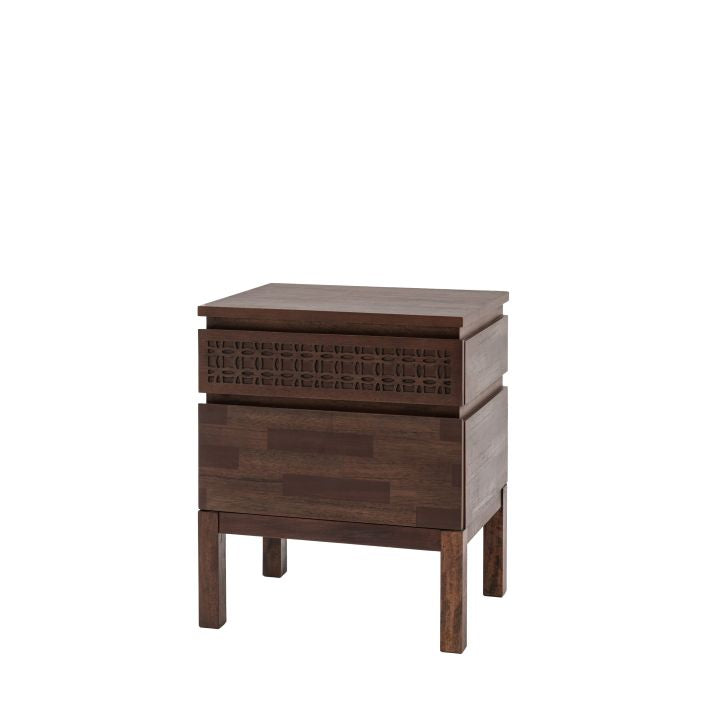 Bali 2 Drawer Bedside Chest - Brown