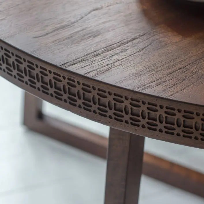 Bali Round Dining Table - Brown - Seats 4