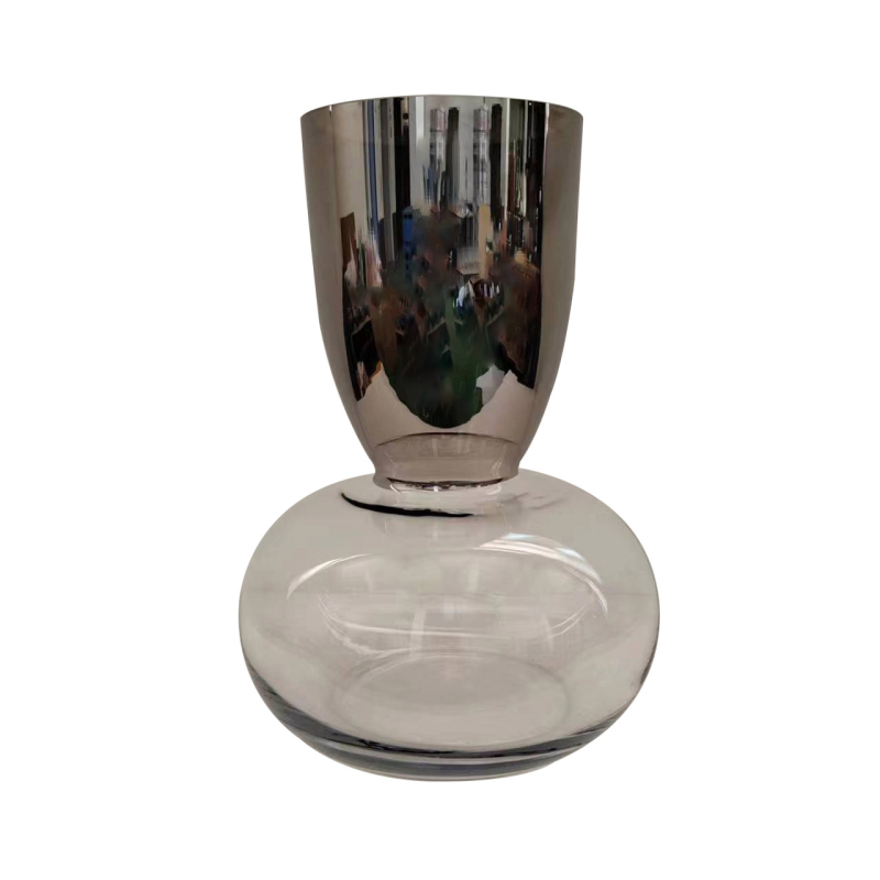 Chrome & Clear Base Glass Vase - 3 Size Options