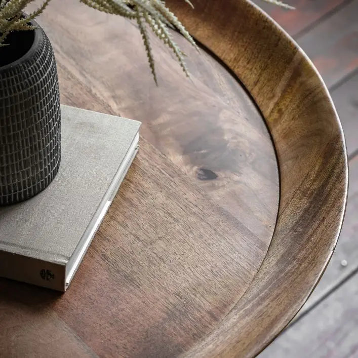 Dalia Mango Wood Beehive Base Side Table