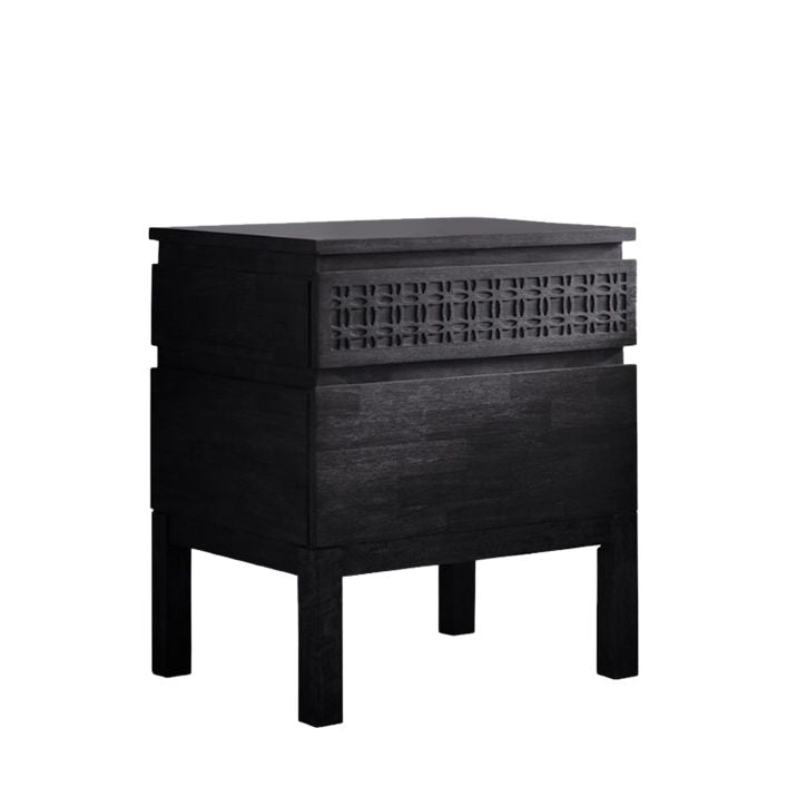 Bali 2 Drawer Beside Chest - Black