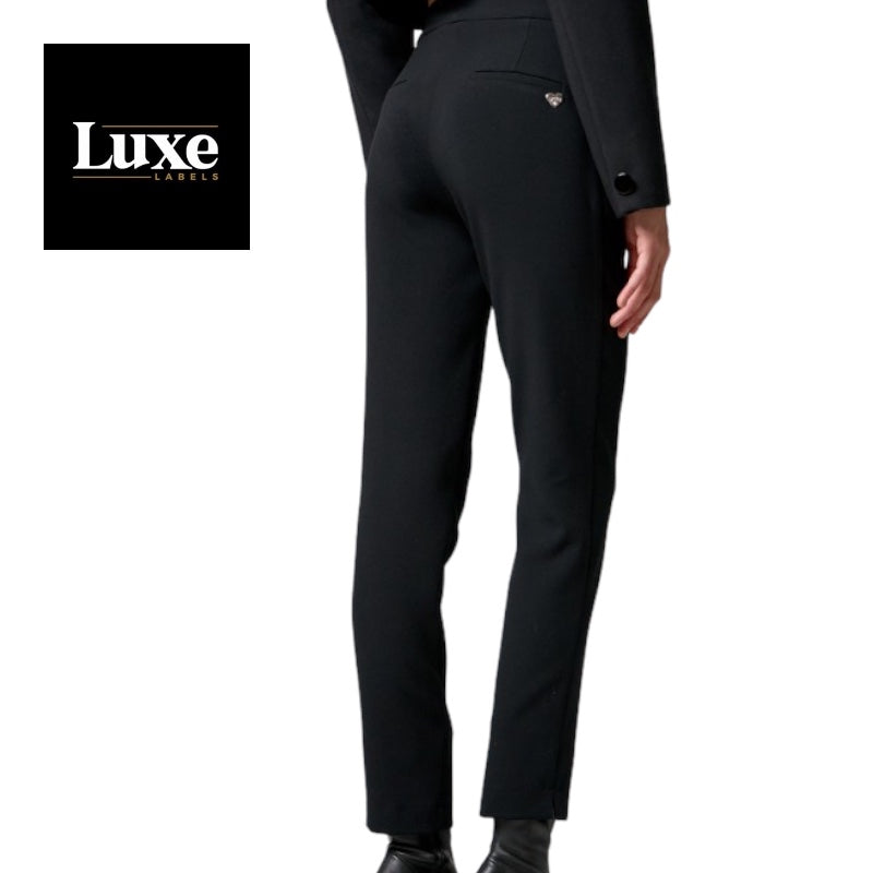 Access Fashion Black Straight Leg Pants with Side Split