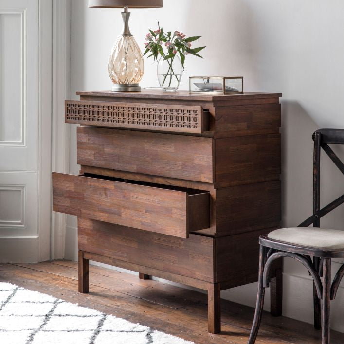 Bali 4 Drawer Chest - Brown