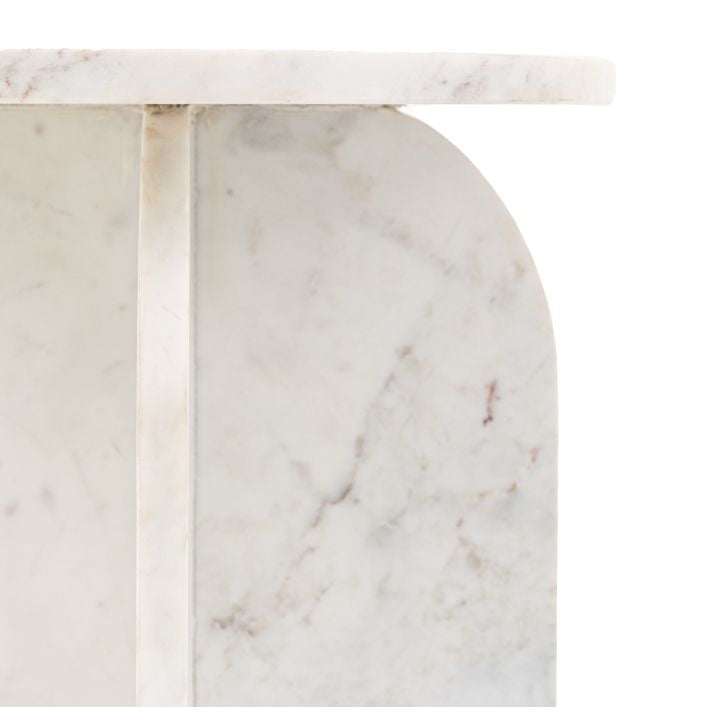Remi Marble Side Table - White Marble