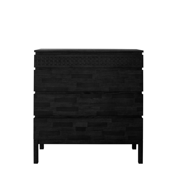 Bali 4 Drawer Chest - Black