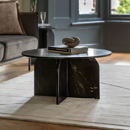 Remi Marble Coffee Table - Black Marble