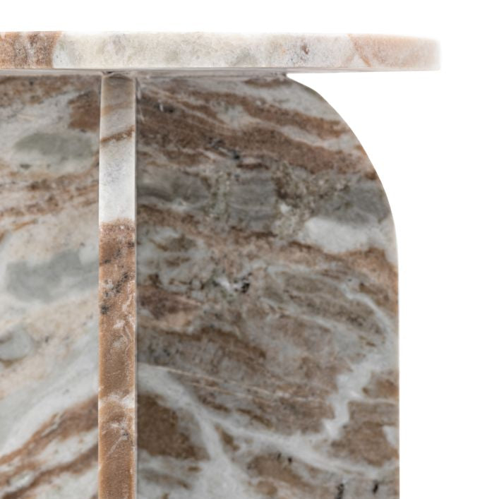 Remi Marble Side Table - Beige Marble