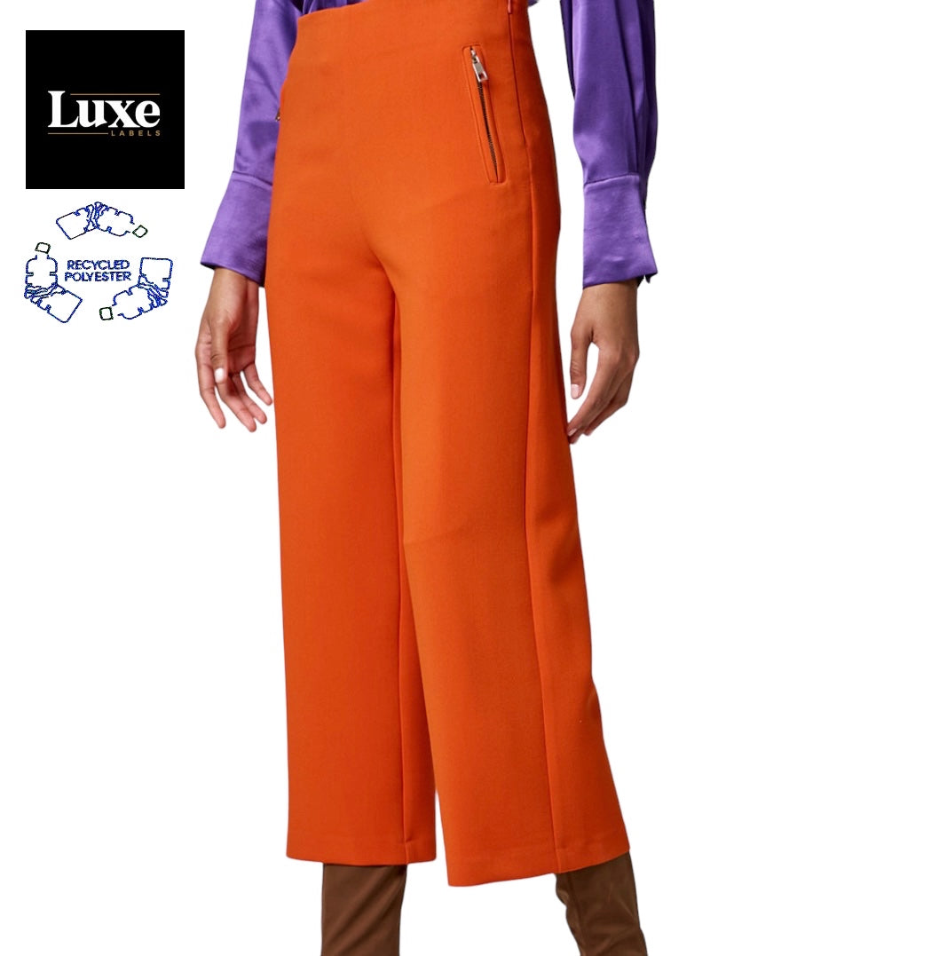 Access Fashion Cropped Wide Pants - Orange