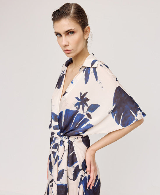 Access Fashion Blue Floral Wrap Dress