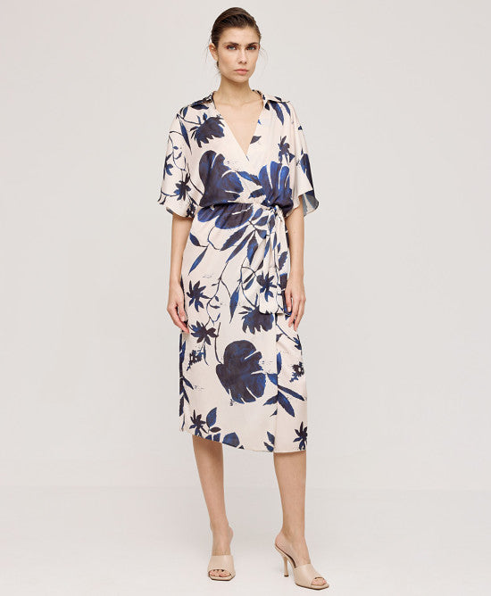 Access Fashion Blue Floral Wrap Dress