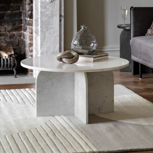 Remi Marble Coffee Table - White Marble