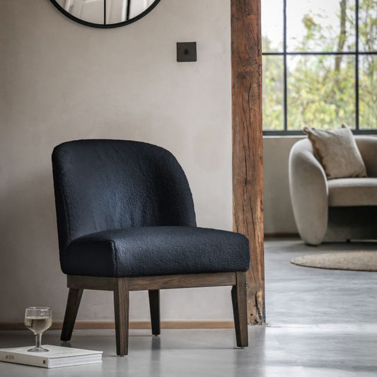 Othello Textured Fabric Accent Chair - Blue