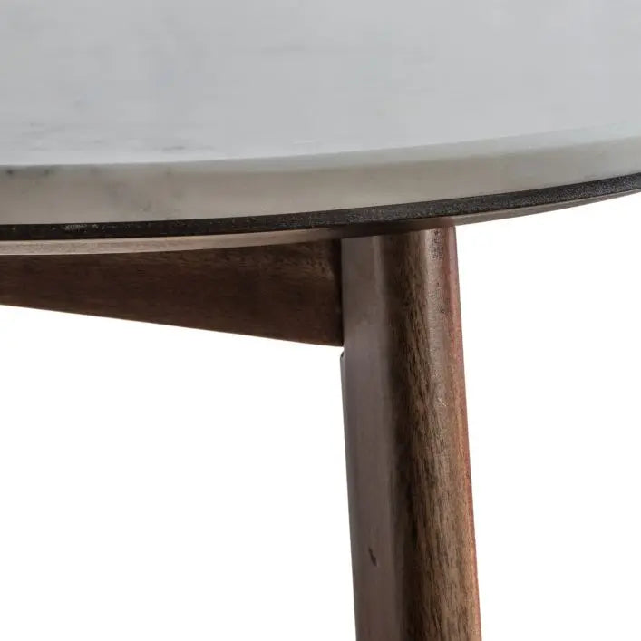 Milano Acacia Wood and Marble Side Table