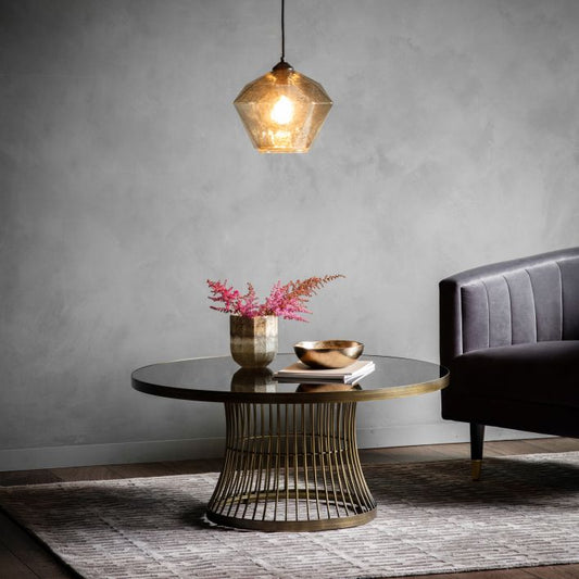 Berkley Inlay Glass Top Coffee Table - Bronze
