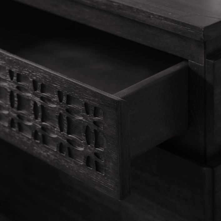 Bali 2 Drawer Beside Chest - Black