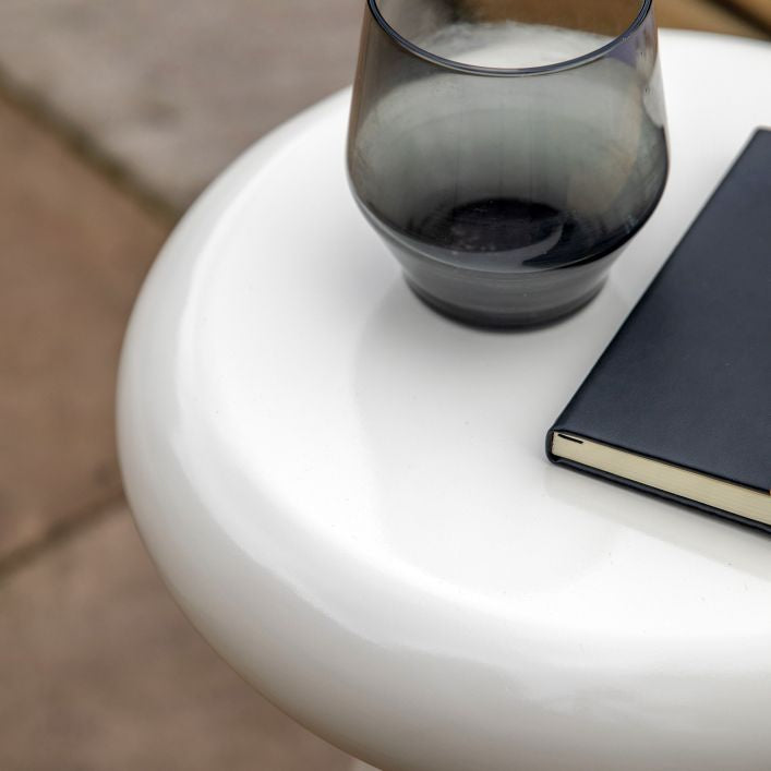 Ria Glass Reinforced Concrete Side Table - Cream