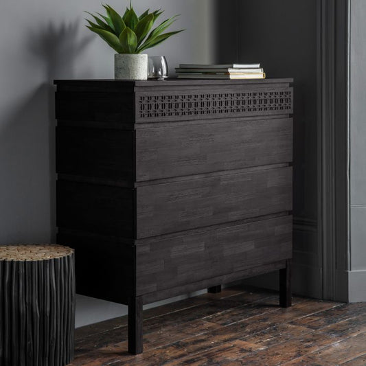 Bali 4 Drawer Chest - Black