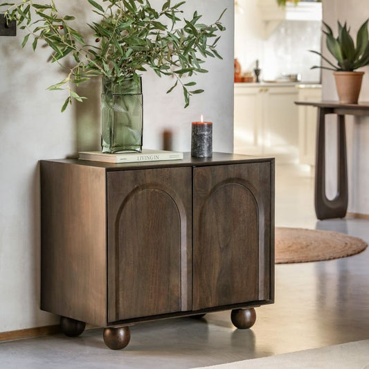 Lila Walnut Stained Mango Wood Sideboard - Small