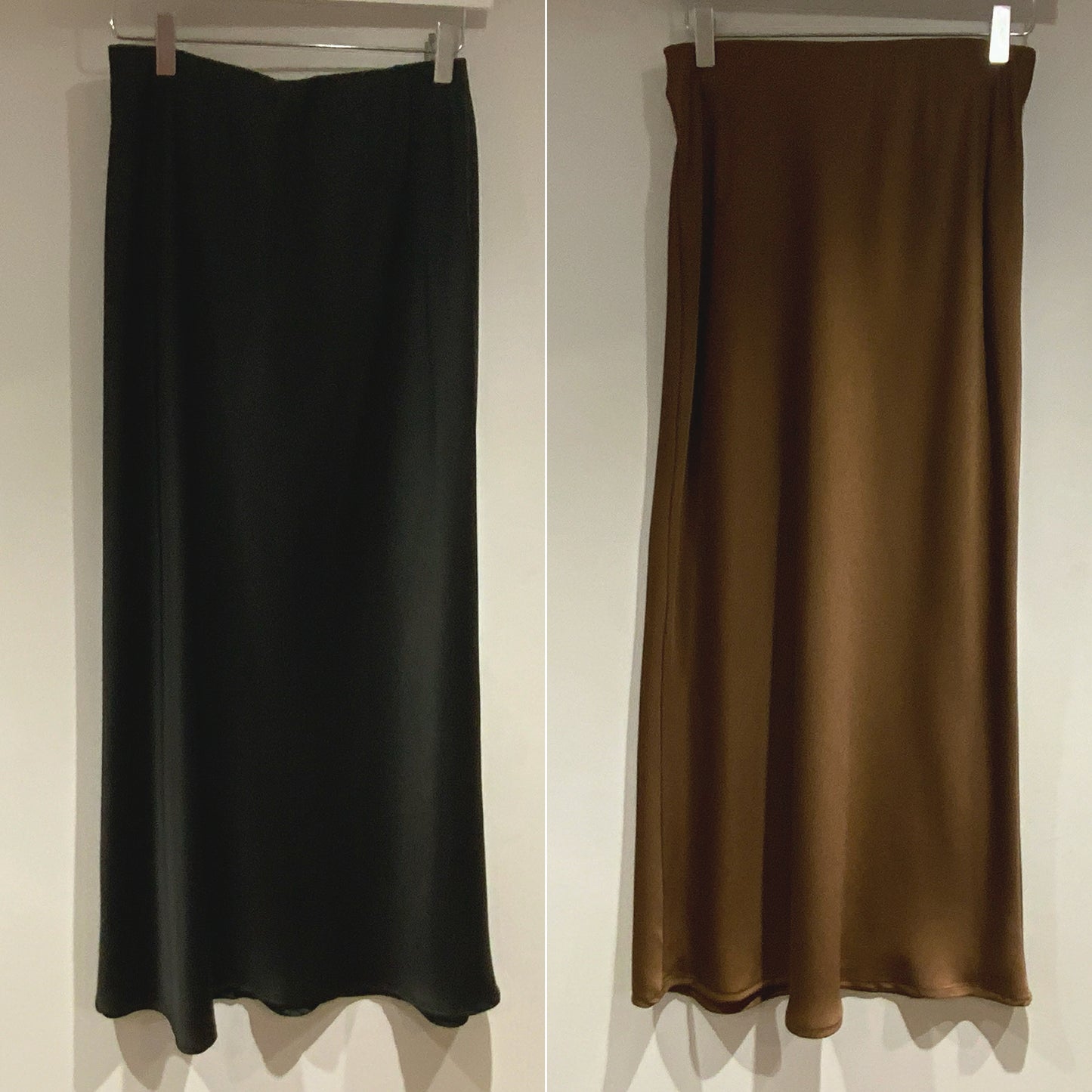 Satin Elasticated Waist Midi Skirt