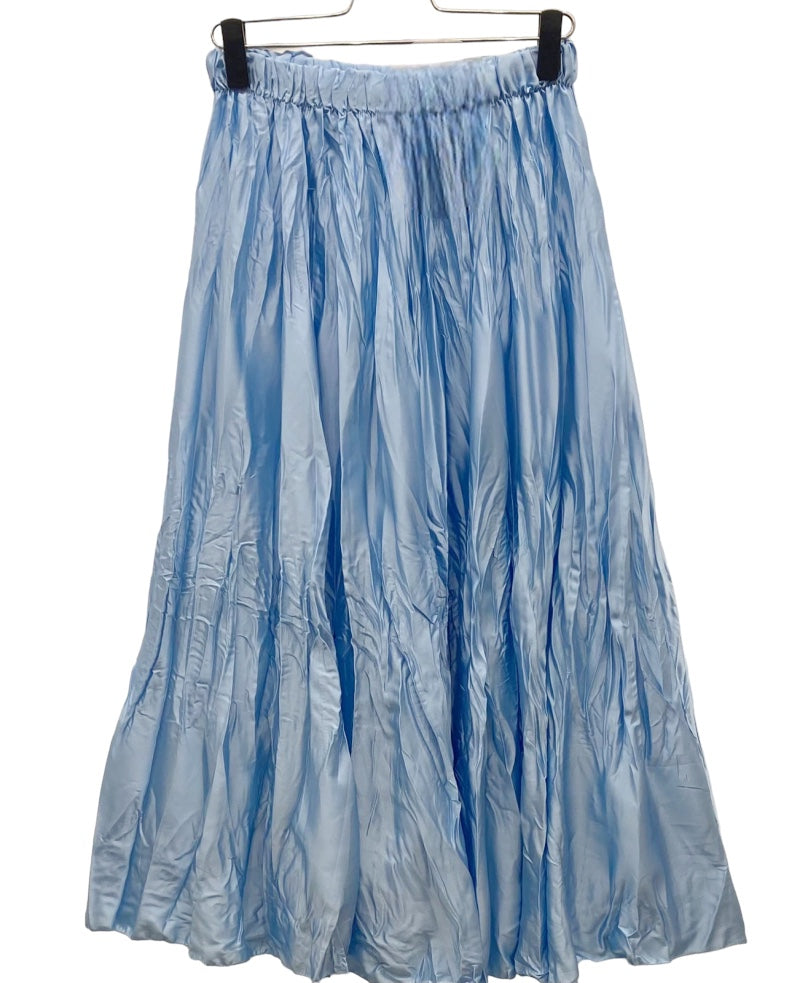 Satin Elasticated Waist Maxi Full Skirt