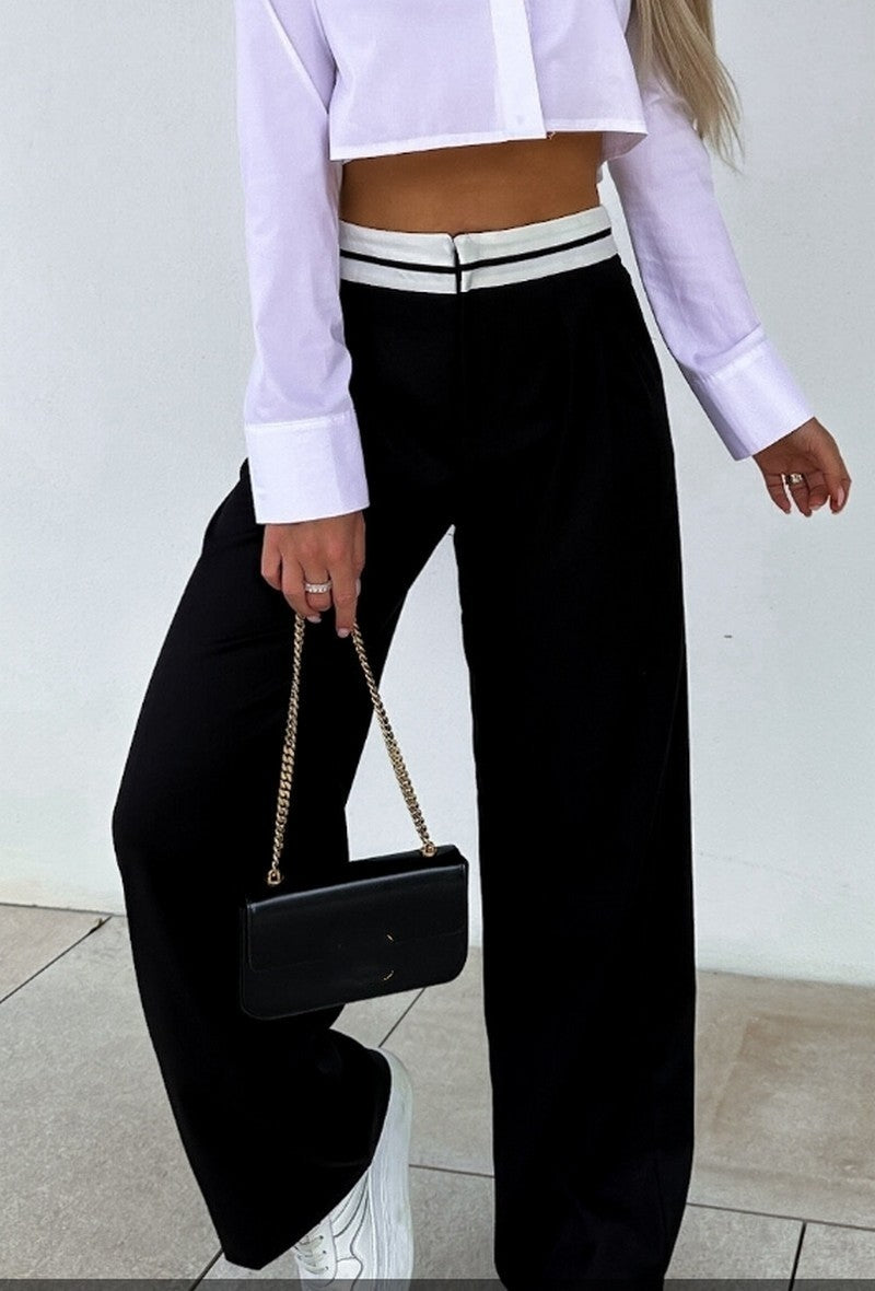 Trousers with Stretch Stripe Waistband