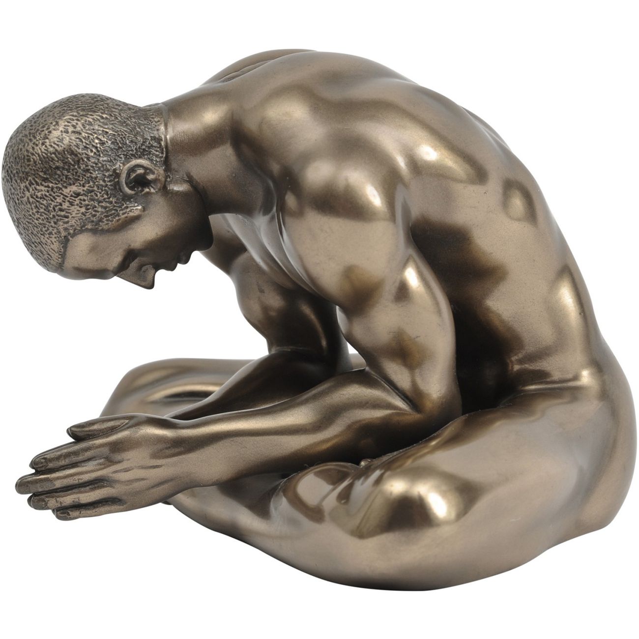 Polyresin Bronze Finish Keswick Meditating Man