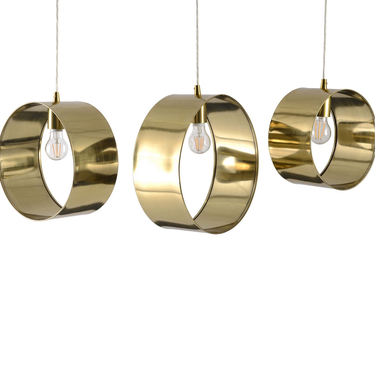 Libra Set Of 3 Gold Ring Pendants E27 60W 3