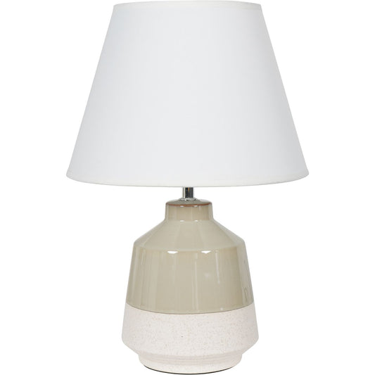 Libra Soft Green Dipped Glaze Table Lamp 44cm with Ivory Coolie Shade