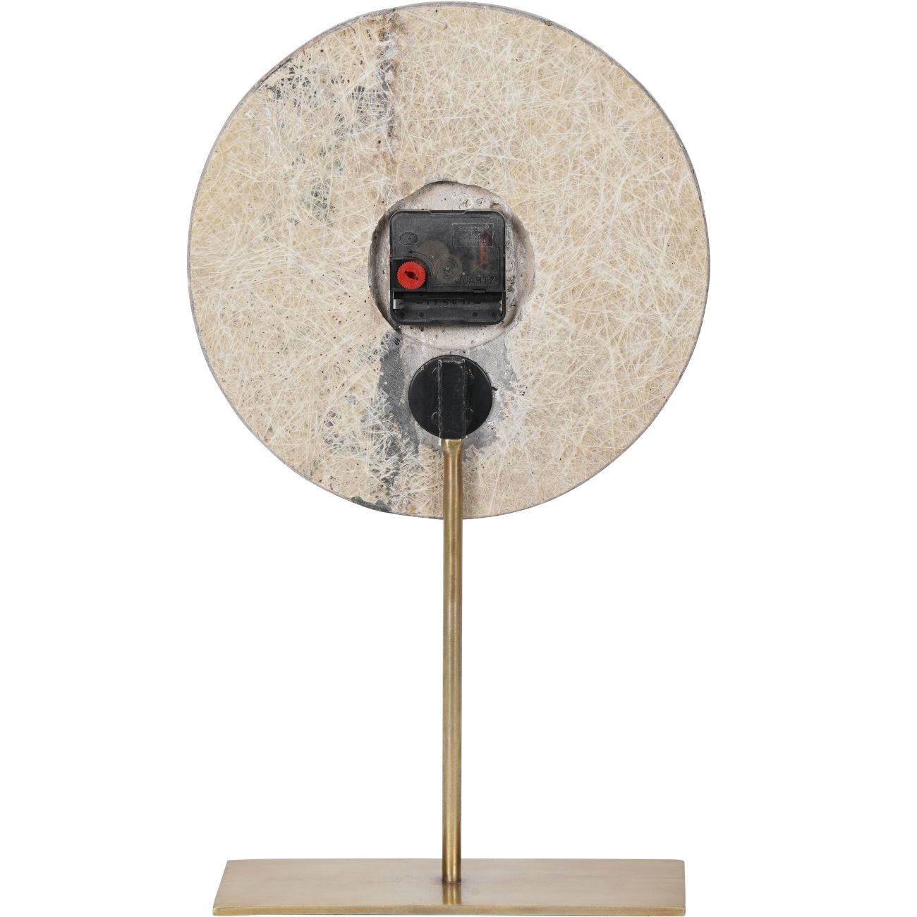 Dark Travertine Mantle Clock On Stand - 42cm